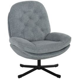 Scott 360 Degree Swivel Armchair with Wide Padded Seat - Grey