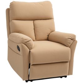 HERON 140deg Manual Reclining Armchair, with Footrest - Light Brown