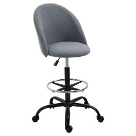 Ergonomic Drafting chair Adjustable Height w/ 5 Wheels Padded Seat Footrest 360° Swivel Freely Comfortable Versatile Use For Home Office