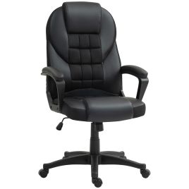 Scott Executive Office Chair PU Leather High Back Desk - Black
