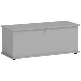 HERON 113L Storage Chest, Storage Box with Flip-Top Lid and 2 Safety Hinges, Storage Trunk for Living Room, Entryway, 100 x 40 x 40 cm, Grey