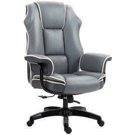 Preston Home Office Chair High Back PU Leather Computer Desk - Grey