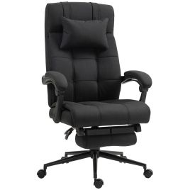 Preston Executive Office Chair with Footrest Headrest Pillow Reclining - Black