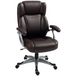HERON 49.5-59cm Faux Leather Office Chair - Brown