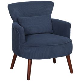 HERON Corduroy Retro Accent Chair - Blue