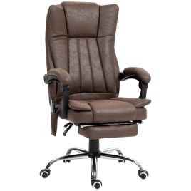 Preston Vibrating Massage Office Chair with Heat Adjustable Height - Dark Brown