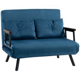 Scott Click Clack Sofa Bed with 2 Cushions - Navy Blue
