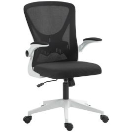 Preston Mesh Office Chair with Flip-Up Armrests Adjustable Height - Black White