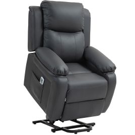 Scott Electric Lift Recliner Chair with Vibration Massage - Dark Grey