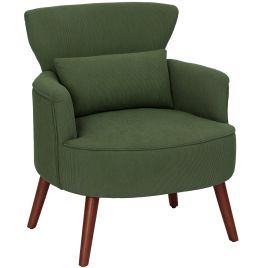 HERON Corduroy Retro Accent Chair - Green
