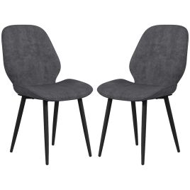Velvet Dining Chairs, Set of 2 Dining Room Chairs with Metal Legs for Living Room, Dining Room, Grey