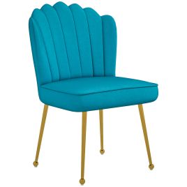 Dining Chair - Velvet Shell Accent Chair Blue 57cm
