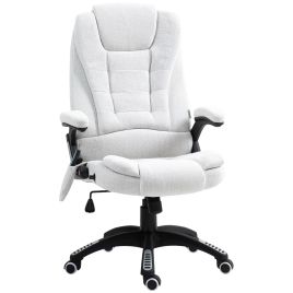Preston Massage Office Chair with Heated Vibration Points 360 Swivel - Cream