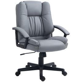 Vinsetto Office Chair, Faux Leather Computer Desk Chair, Mid Back Executive Chair with Adjustable Height and Swivel Rolling Wheels