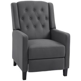 Wingback Recliner Chair with Leg Rest - Deep Grey