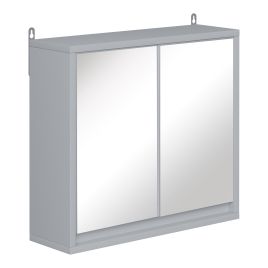 Bathroom Mirror Cabinet Wall Mounted Storage Shelf Bathroom Cupboard Double Door - 48L x 14.5W x 45H cm