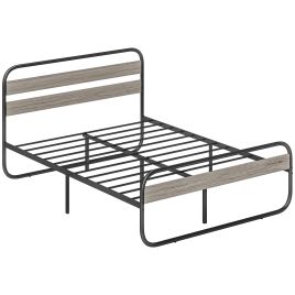 HERON King Size Steel Industrial Bed Frame - Black