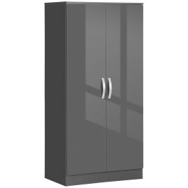 Wardrobe - ASTI 2 Door Wardrobe Grey 76cm