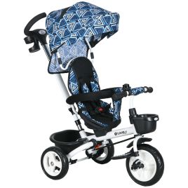 Scott Metal Frame 4 in 1 Baby Push Tricycle with Parent Handle - Light Blue