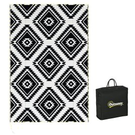 Jones Reversible Outdoor Rug with LED Lights - Black and White