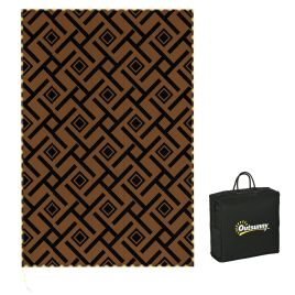 Jones RV Outdoor Rug with LED String Light - Brown and Black