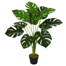 85cm/2.8FT Artificial Monstera Tree Decorative Cheese Plant 13 Leaves with Nursery Pot, Fake Tropical Palm Tree for Indoor Outdoor Décor
