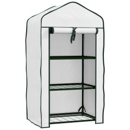 Garden Greenhouse - 3-Tier Mini Greenhouse White 59cm