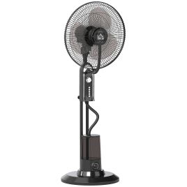 HERON Pedestal Mist Fan with 4 Speeds, 3 Modes, Tilt Head, Oscillation, 3.2L Tank, 120cm, Black
