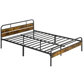 Kingsize Bed - Industrial Metal 5ft Bed Frame Brown
