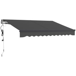 SUNVISTA 3x2.5m Electric Awning with Remote, Retractable Aluminium Sun Shade, UV30+ - Dark Grey