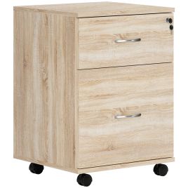 HERON Two Drawer Lockable Filing Cabinet - Wood-Effect