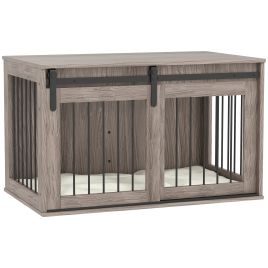Dog Crate Furniture with Removable Cushion for Large-Sized Dogs, 100 x 60 x 63 cm, Brown