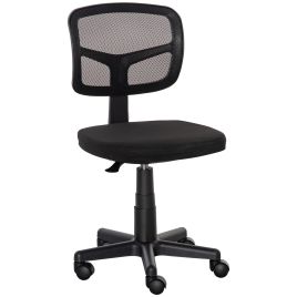 VONSETTA Small Office Chair without Arms Ergonomic Swivel Mesh Curved Back - Black