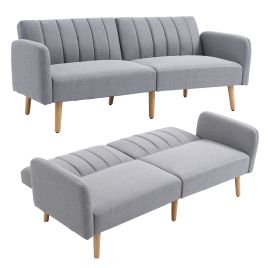 HERON Three-Seater Sofa Bed, with Split Back - Light Grey