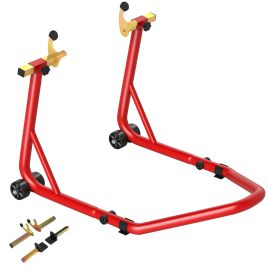 HERON Motorcycle Rear Wheel Stand 544 kg Heavy Duty Steel Paddock Lift - Red