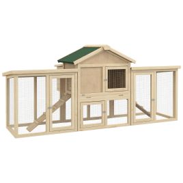 Shelley Large Chicken Coop with Run Backyard Hen House Poultry Coops - Natural Wood