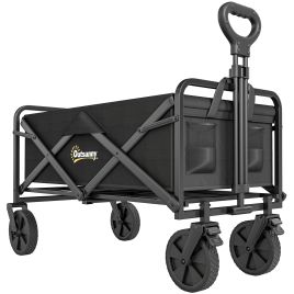Jones Pull Along Folding Wagon Cargo Trolley - Black