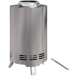 SUNVISTA 16cm Smokeless Fire Pit, Portable Stainless Steel Tabletop Firepit for Wood/Pellets, Silver