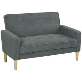 HERON Two Seater Velvet Feel Sofa - Grey