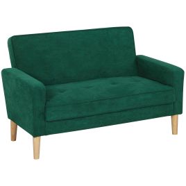 HERON Two Seater Velvet Feel Sofa - Green