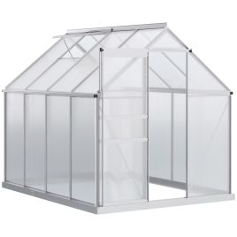SUNVISTA 190x253 cm Walk In Polycarbonate Greenhouse - Silver Tone