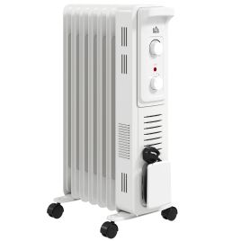 Scott 1500W Oil Filled Radiator Energy Efficient Portable Heater - White