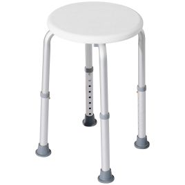 Adjustable Non Slip Shower and Bath Stool - Cream White