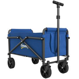 SUNVISTA 41L Festival Trolley on Wheels Small Garden Folding Cart 60kg - Blue