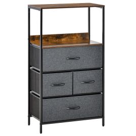 HERON Black Chest of Drawers - Medium-sized, 4 Drawers