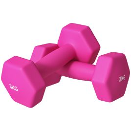 McAlpin 2 x 3kg Hexagonal Dumbbells Weights Set - Pink