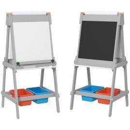 AIVAGO Art Easel for Kids with Paper Roll, Double Sided Painting Easel with Chalk Board, White Board