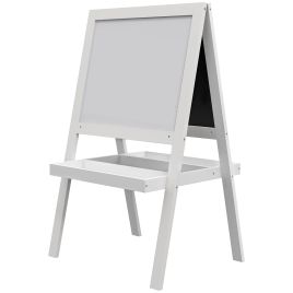 Kinsey Double-Sided Kids Easel with Storage Shelf for Toddlers - White