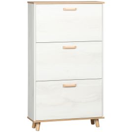 Narrow Shoe Cabinet with 3 Flip Drawers for 12 Pairs