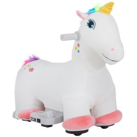 AIVAGO 6V Electric Ride on Unicorn, Battery Powered Kids Ride on Animal Toy with Music Forward Control, for 18-36 Months